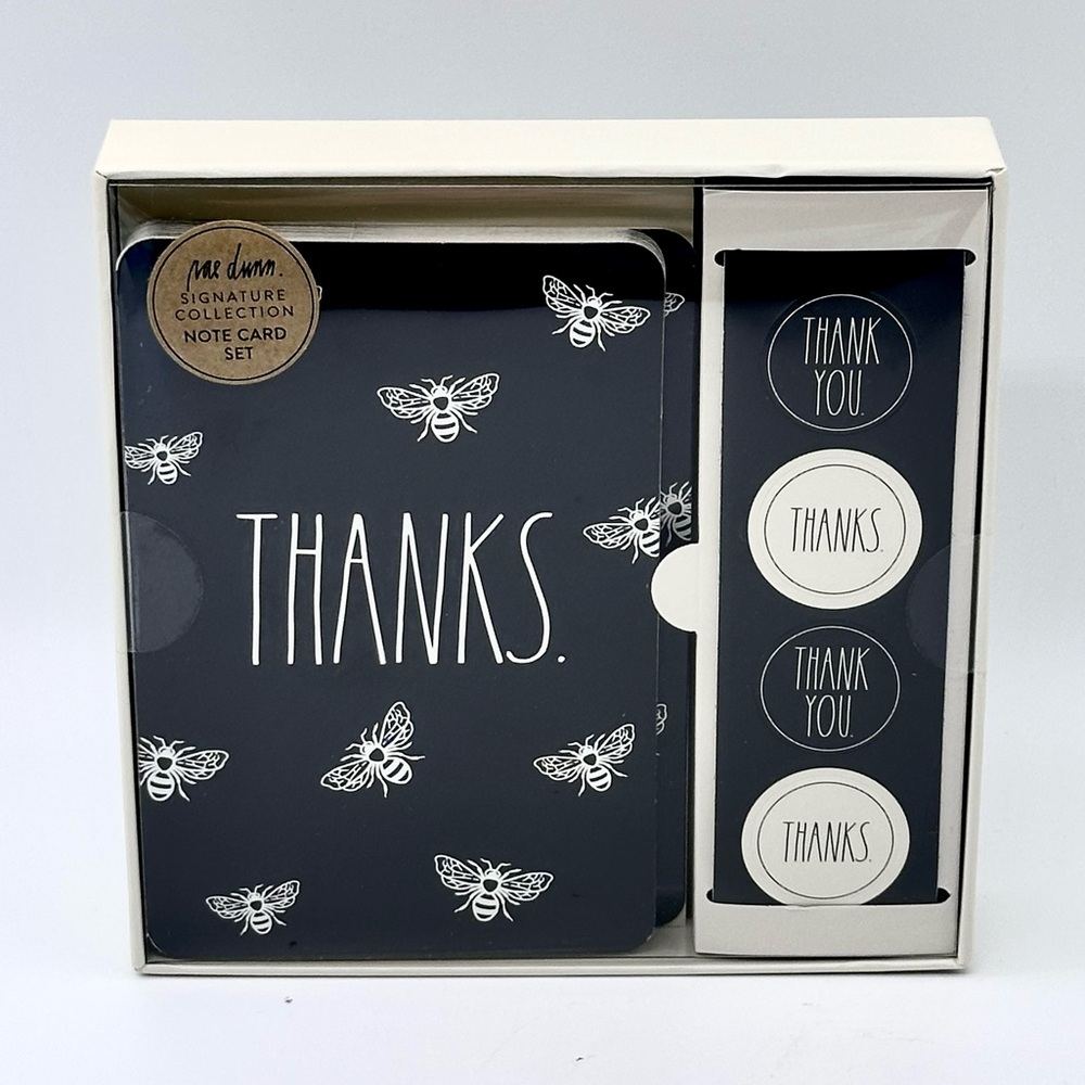 Rae Dunn Mr. Dunn Signature Collection Thank You Note Cards (THANKS Bee)